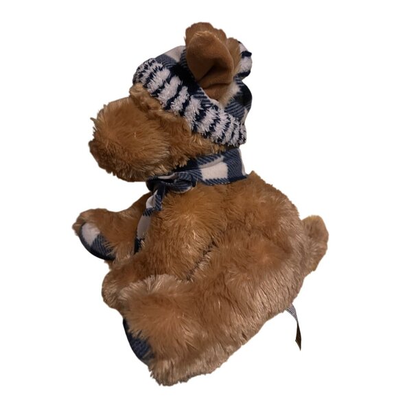 Gentle Treasure Puppy Dog Plush 13" Brown Stuffed Animal With Drew Scarf & Hat - Picture 3 of 7